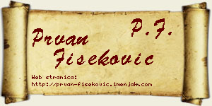 Prvan Fišeković vizit kartica